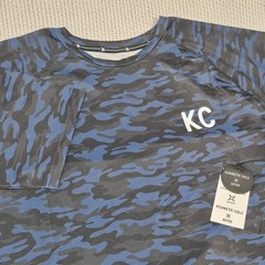 Kenneth Cole Men’s Active Tech Shirt S/S Stretch Breathable Soft Navy Camo