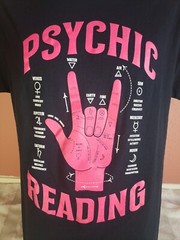 Psychic Reading T Shirt Adult Black Pink Palm Graphic Planets Elements Size M