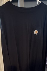 Two Carhartt Men’s 3XL Loose Fit Long Sleeve Logo T-Shirt 1 Black & 1 Blue