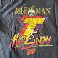 Isle Of Man TT T-Shirt 2006 Mad Sunday black Graphic Biker Tee Size Large