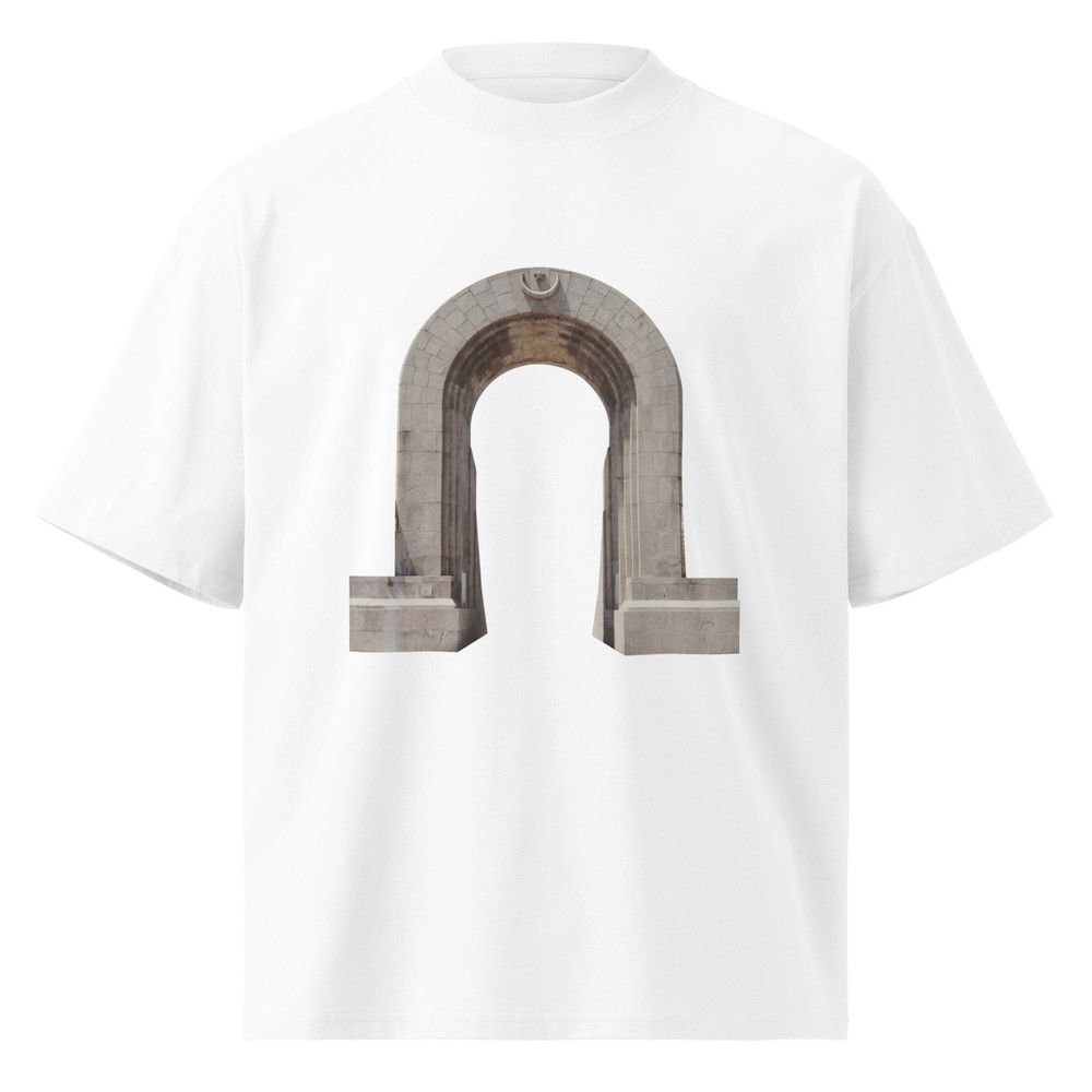 Unisex organic oversized high neck t-shirt