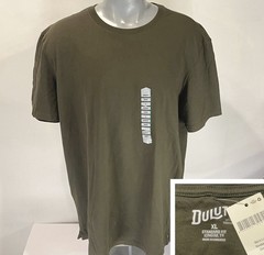 Duluth Trading Mens XL Standard Fit Longtail T-Shirt Short Sleeve Tee Olive New