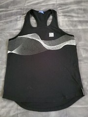 Code 22 Wave Lines Black Sleeveless Gym Tank Top SZ Large