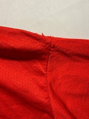 MTJHE Mesh Shirt Mens Large Cherry Red Mock Neck Ribbed Cuff & Neck Casual Wear