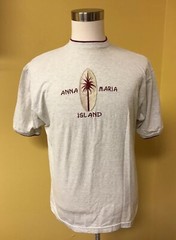 Vintage Anna Maria Island Florida, USA Gray and Red Shirt – Palm Tree Beach M/L