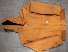 Carhartt Active Jac Hoodie Canvas J130-M Medium Beige Loose Fit Made in Mexico