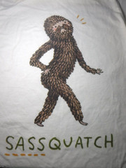 Funny Sass Quatch Sasquatch Cartoon Cream Colored Medium T-shirt