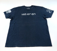 Men’s Grunt Style Black T Shirt Size XXL – Veteran with Definition on Back – EUC