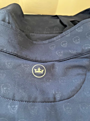 Peter Millar Men’s Dark Blue Quarter Zip Pullover Skull Print Performance Size L