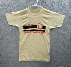 Vintage Screen Stars Shirt Adult Small Tan Single Stitch UW Lacrosse Wi 80s