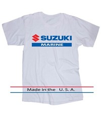 Suzuki Outboard Marine logo White T-shirt Boating Powerboat