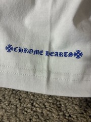 Chrome Hearts Men’s White Pocket T-Shirt Blue Logo Crew Neck Short Sleeve Size S