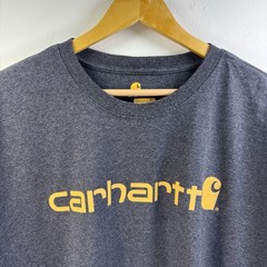 Carhartt Men’s Shirt 3XL Dark Grey Yellow Logo Short Sleeve T-Shirt