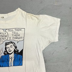 Vintage Roy Lichtenstein Flying Fish LA Shirt Forgot To Get Married 80s XL Art