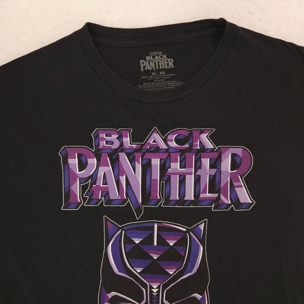 Marvel Black Panther Graphic Short Sleeve Casual Shirt Mens Size XL Black