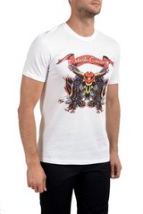 Roberto Cavalli Men’s White Graphic Print Crewneck T-Shirt US 2XL IT 56