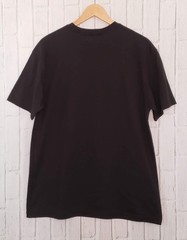 VTG 1990s 90s Y2K Edward Dada Black Leather Applique Skull Embellished Tee Shirt