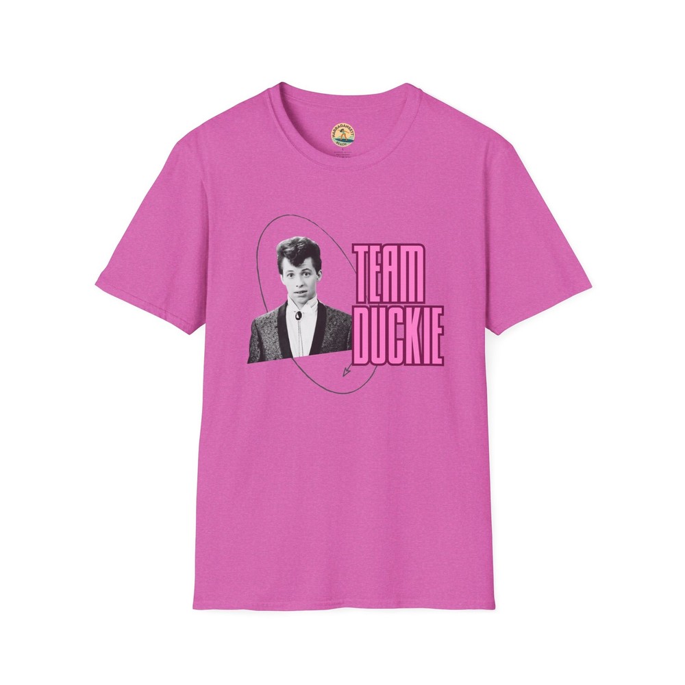 Team Duckie T-Shirt | Retro Teen Movie Portrait, Pretty in Pink