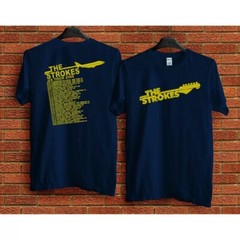 The Strokes Tour 2006 Band Navy Short Sleeve Cotton Unisex T-shirt Reprint
