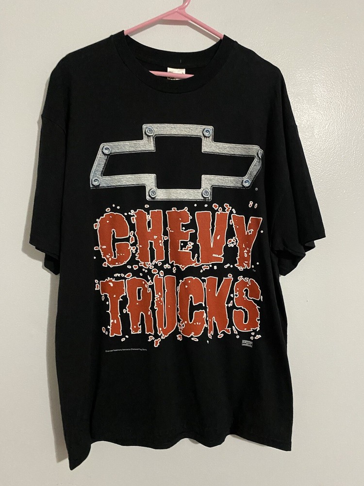 Checkered Flag Sports Tshirt Chevy Trucks Black Short Sleeve New Old Stock XL