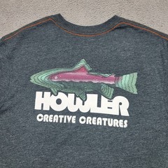 Howler Bros Mens T-Shirt M Dark Gray Trucha Pocket Creative Creatures Graphic