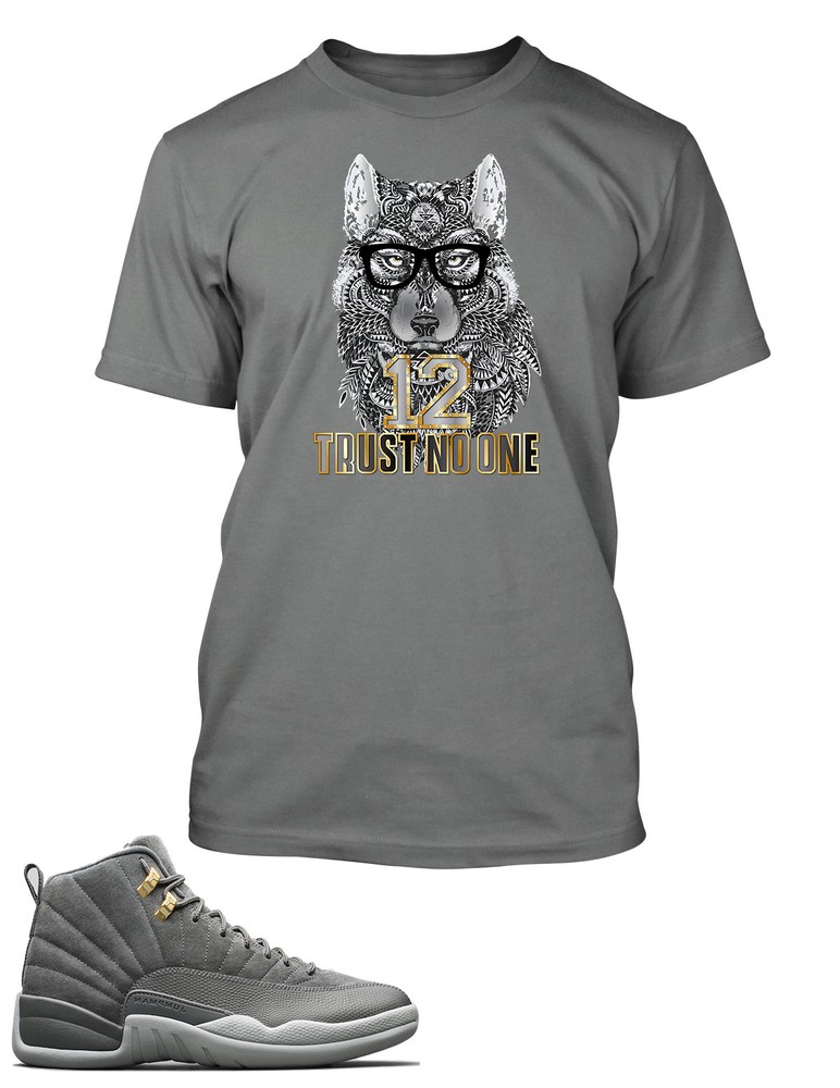 Graphic Wolf Trust No One Tee Shirt J12 Gray Big Tall Small Pro Club Shaka RTP