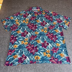Tommy Bahama 100% Silk Hawaiian Shirt XXL Tropical Floral Camp Button Up Mens