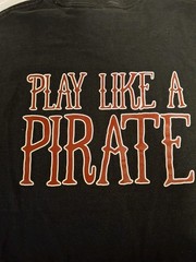 Work Like A Captain • Play Like A Pirate Party Black T-Shirt Size XL