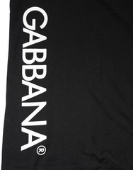 DOLCE & GABBANA T-shirt Black Logo Print Cotton Men Crew Neck IT46/US36/S 750usd