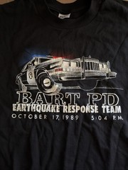 vtg preowned STEDMAN SUPER 50 BART PD Earthquake Response Team black XL t-shirt