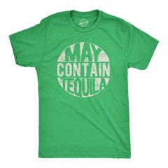 Mens May Contain Tequila T Shirt Funny Tequila Drinking Tee