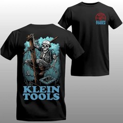 Klein Tools Skeleton Lineman Graphic T-Shirt, 2 Sides, Electrician Line Worker P