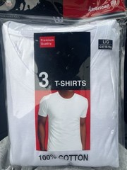 Giovanni White Men’s 100% Cotton Crew Neck T-Shirt 1st Quality. 3 Pack Small