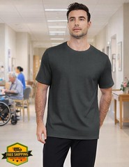 Mens Chemo Port Shirt Dual Hidden Zippers Adaptive Clothing