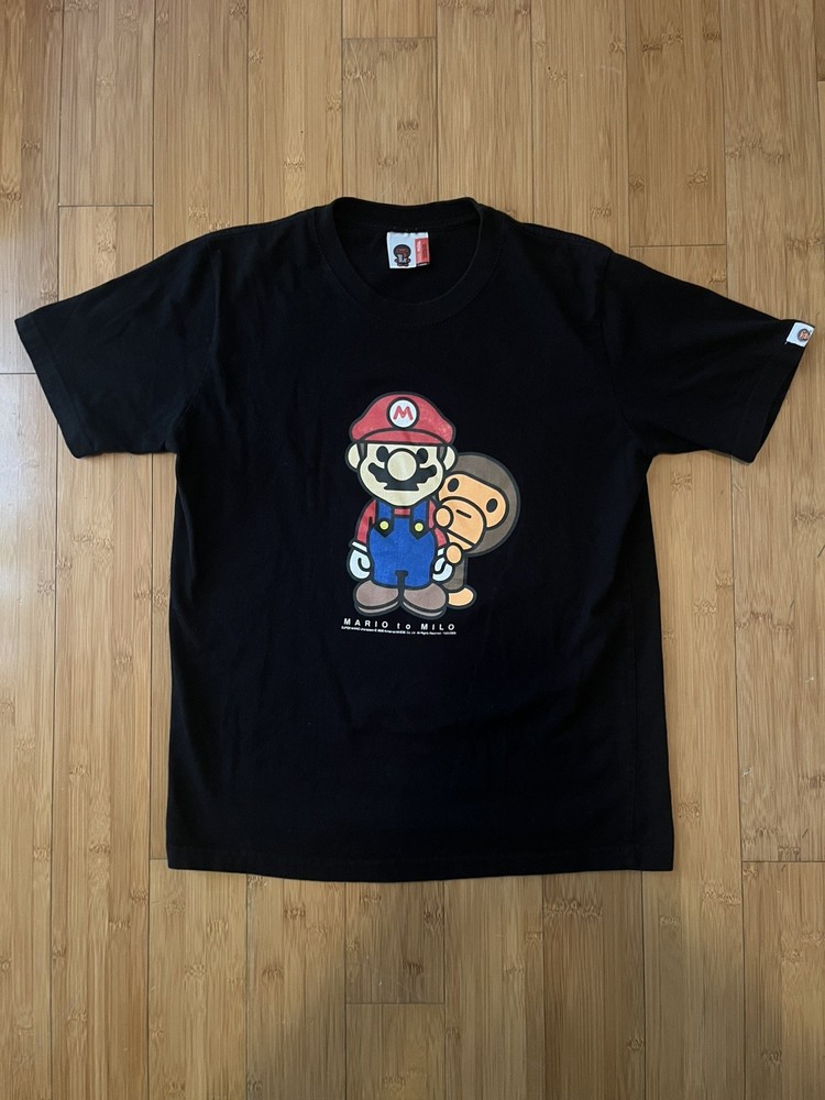 Very Rare A BATHING APE BAPE Baby Milo Super Mario × Collab T-Shirt Men’s LARGE