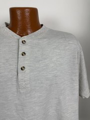 Vintage 90s Ribbed Henley Shirt Men XL Boxy Minimalist Casual Outdoors Midweight