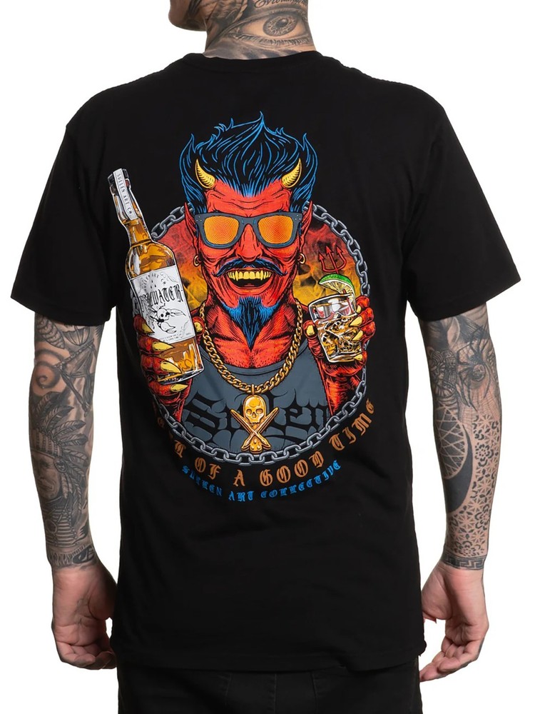 Sullen Men’s Helluva Time Short Sleeve Premium T-shirt Devil Drinking Tequila