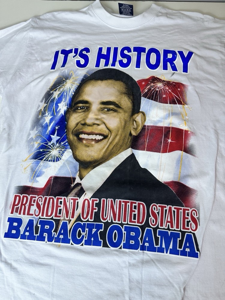 Barack Obama Rap Tee Style President It’s History 2008 Logo t-shirt XL KC