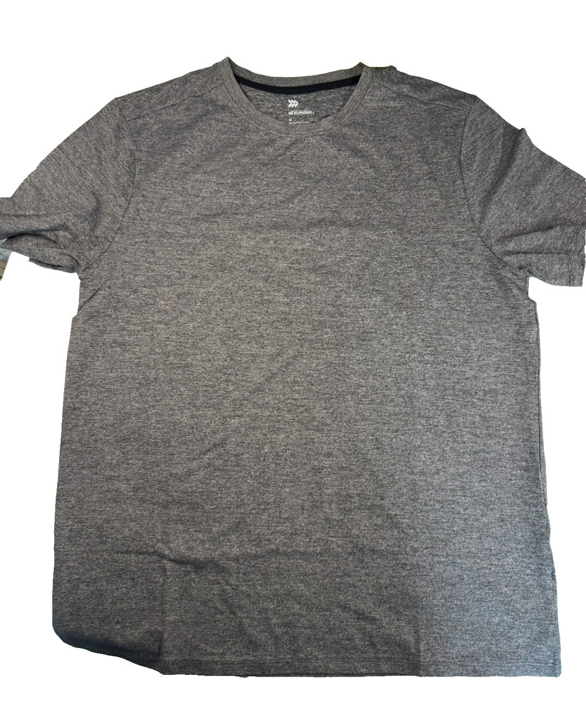 All in Motion Men’s Relaxed Fit Soft Stretch T Shirt Gray Size XL NWT