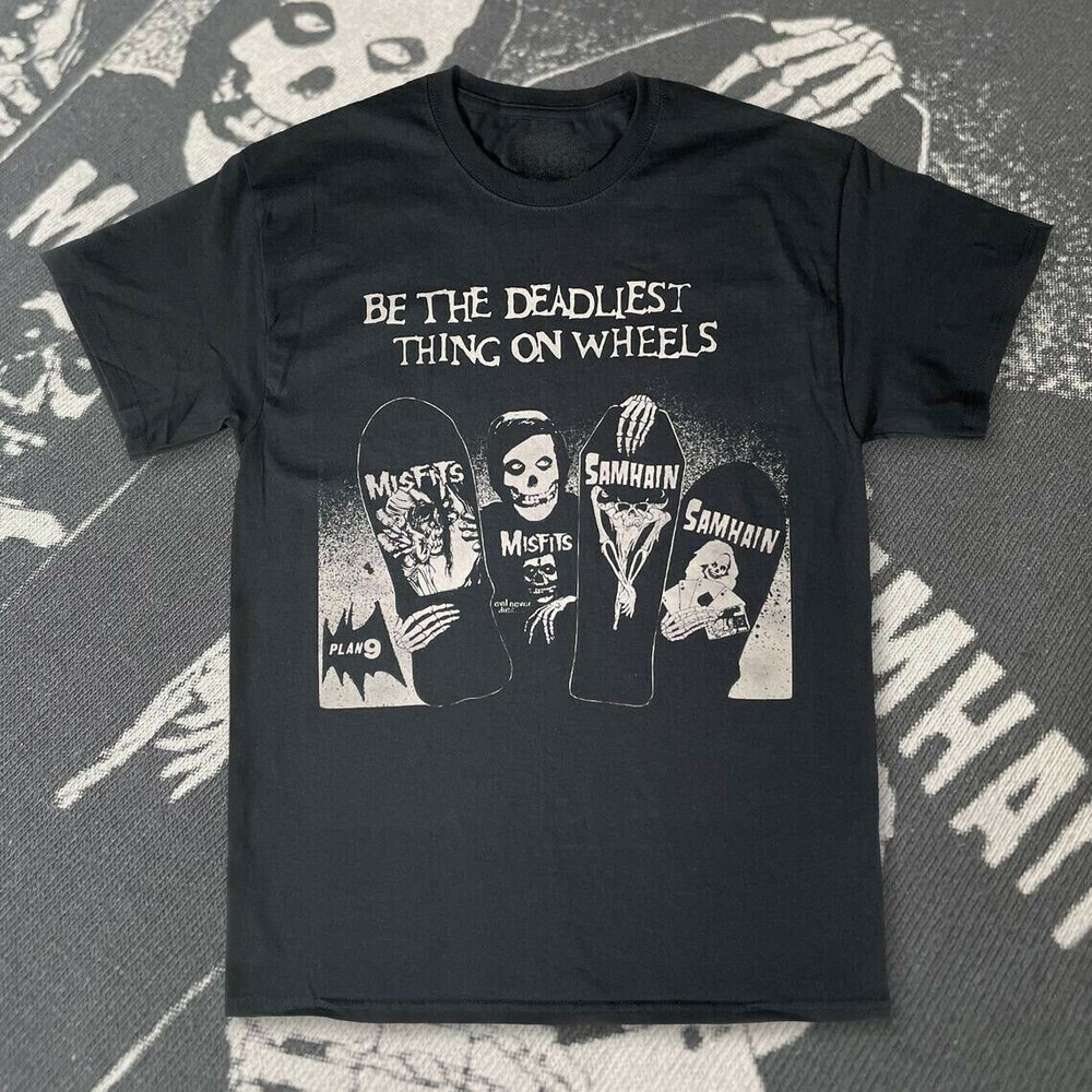 Misfits & Samhain Skateboard Cotton Black All Size Men Women Shirt