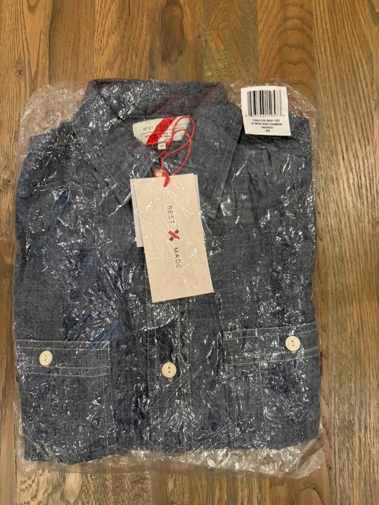 New with Tag Best Made Shirt Chambray Shirt XS P2P 20in