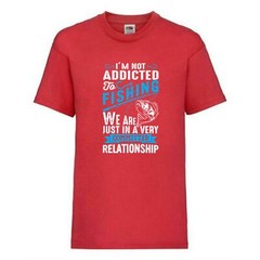 Fishing Addicted Relationship Humour Novelty T Shirt Various Colours And Sizes