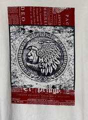 Cremieux Shirt Mens Large Creme Eagle Tribal Medallion Graphic Long Sleeve Tee