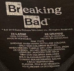 Breaking Bad Heisenberg XXL Gray T-Shirt New With Tags 2XL Bryan Cranston