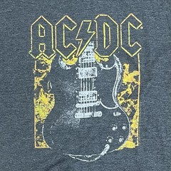 AC/DC T-Shirt Angus Young Guitar Logo Gray Size L