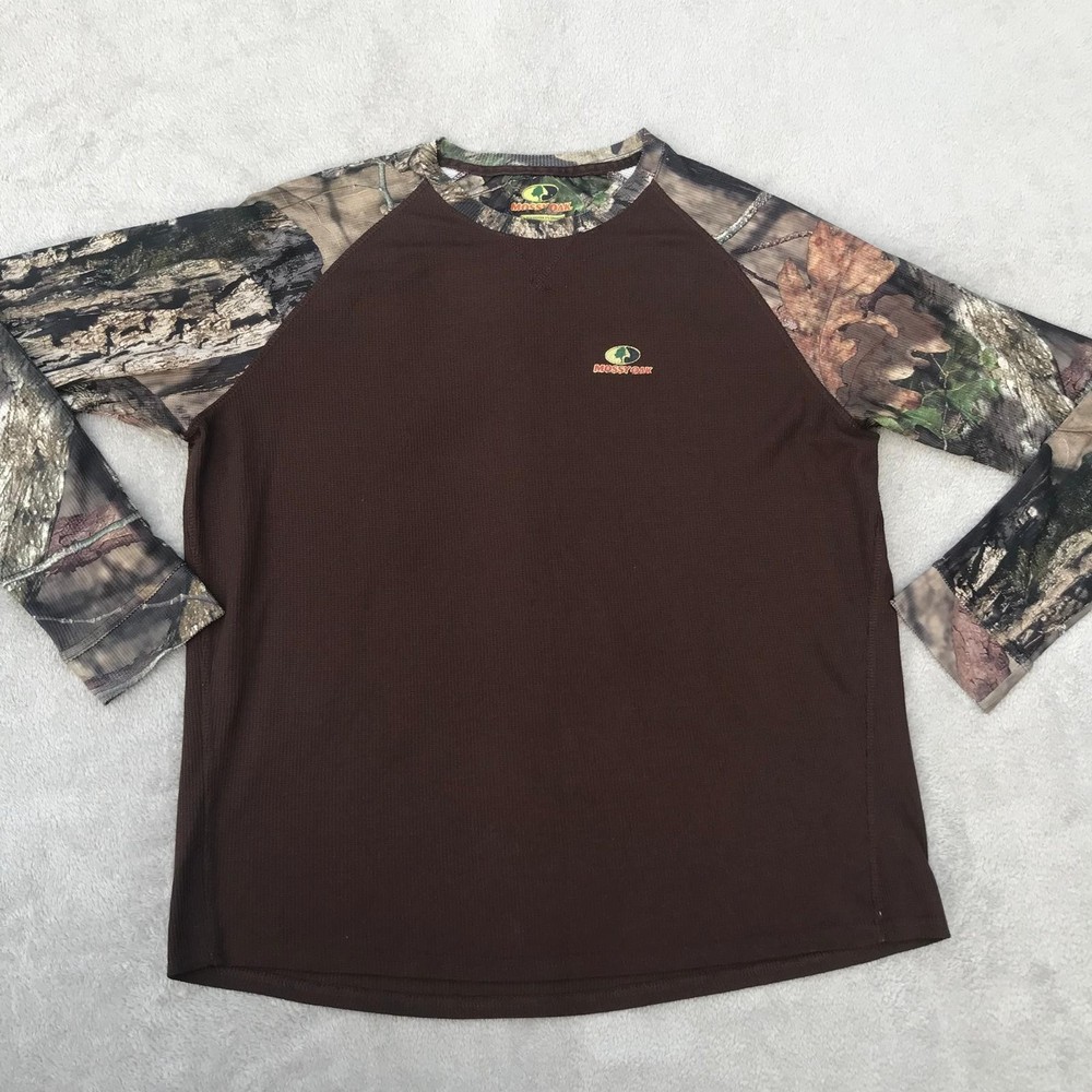 Vintage Mossy Oak Outdoors Break Up Country Camo Thermal Shirt Hunting Mens XL