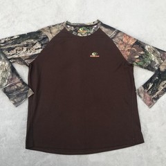 Vintage Mossy Oak Outdoors Break Up Country Camo Thermal Shirt Hunting Mens XL