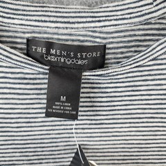 The Men’s Store at Bloomingdale’s Striped Linen Tee Men’s Size Medium Dark Slate