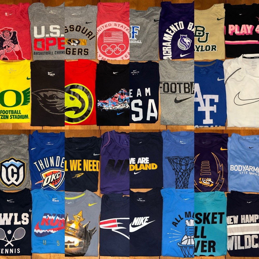 Lot Of 32 Mens Nike T-Shirts Mixed M L XL Light Wear NBA NFL NCAA Etc Athletic