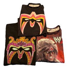 3 WWE Ultimate Warrior Shirts Preowned Size Medium Wrestlemania wwf aew roh wcw